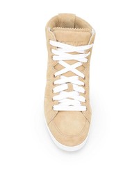 hellbeige hohe Sneakers aus Wildleder von Loewe