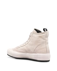 hellbeige hohe Sneakers aus Wildleder von Officine Creative