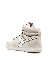 hellbeige hohe Sneakers aus Wildleder von Diadora