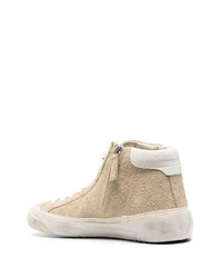 hellbeige hohe Sneakers aus Wildleder von Philippe Model Paris