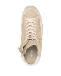 hellbeige hohe Sneakers aus Wildleder von Philippe Model Paris