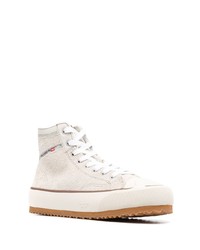 hellbeige hohe Sneakers aus Wildleder von Diesel