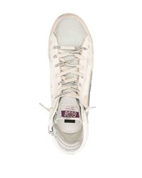 hellbeige hohe Sneakers aus Wildleder von Golden Goose