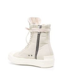 hellbeige hohe Sneakers von Rick Owens DRKSHDW