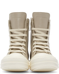 hellbeige hohe Sneakers von Rick Owens