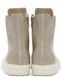 hellbeige hohe Sneakers von Rick Owens