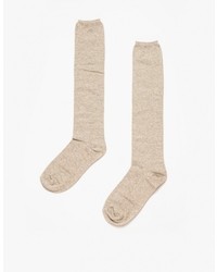 hellbeige hohe Socken