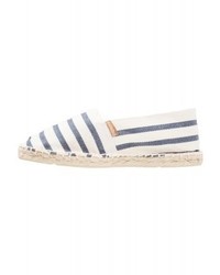 hellbeige horizontal gestreifte Segeltuch Espadrilles von Espadrij l´originale