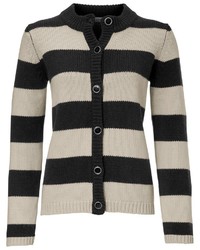 hellbeige horizontal gestreifte Strickjacke von ASHLEY BROOKE by Heine