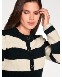 hellbeige horizontal gestreifte Strickjacke von ASHLEY BROOKE by Heine