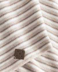 hellbeige horizontal gestreifter Kurzarmpullover von Stapf