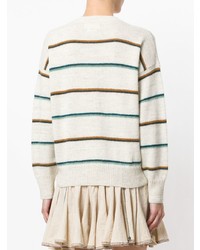 hellbeige horizontal gestreifter Oversize Pullover von Isabel Marant Etoile