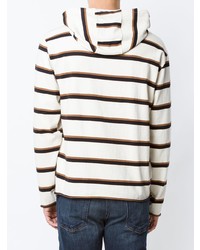 hellbeige horizontal gestreifter Pullover mit einem Kapuze von OSKLEN