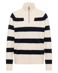 hellbeige horizontal gestreifter Pullover von Cecil