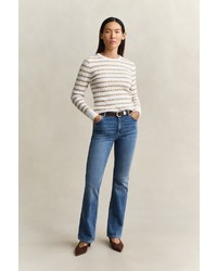 hellbeige horizontal gestreifter Pullover von GANT