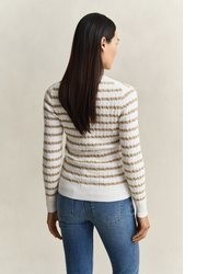hellbeige horizontal gestreifter Pullover von GANT