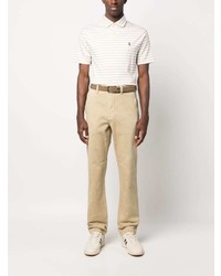 hellbeige horizontal gestreiftes Polohemd von Polo Ralph Lauren