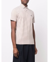 hellbeige horizontal gestreiftes Polohemd von Polo Ralph Lauren