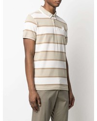 hellbeige horizontal gestreiftes Polohemd von Trussardi