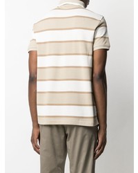 hellbeige horizontal gestreiftes Polohemd von Trussardi