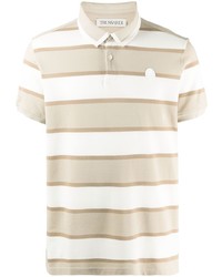 hellbeige horizontal gestreiftes Polohemd von Trussardi