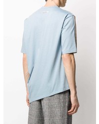 hellbeige horizontal gestreiftes T-Shirt mit einem Rundhalsausschnitt von Marni