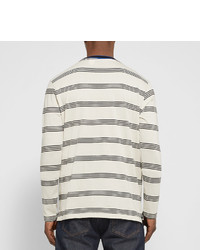 hellbeige horizontal gestreiftes T-shirt von Paul Smith