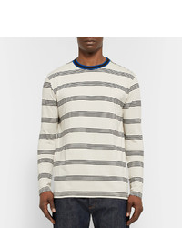 hellbeige horizontal gestreiftes T-shirt von Paul Smith