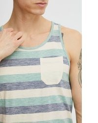 hellbeige horizontal gestreiftes Trägershirt von Solid
