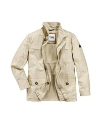 hellbeige Jacke mit einer Kentkragen und Knöpfen von S4 JACKETS