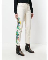hellbeige Jeans mit Blumenmuster von Mr & Mrs Italy