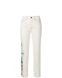 hellbeige Jeans mit Blumenmuster von Mr & Mrs Italy