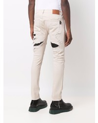 hellbeige Jeans mit Destroyed-Effekten von Philipp Plein