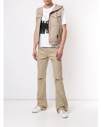 hellbeige Jeans mit Destroyed-Effekten von Undercover