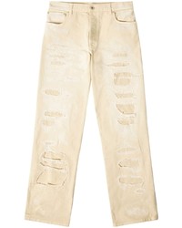 hellbeige Jeans mit Destroyed-Effekten von Heron Preston