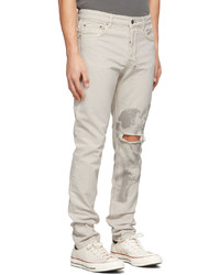 hellbeige Jeans mit Destroyed-Effekten von Ksubi