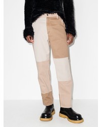 hellbeige Jeans mit Flicken von Helmut Lang