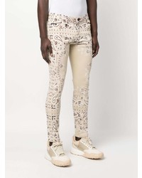 hellbeige Jeans mit Paisley-Muster von Philipp Plein