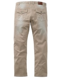 hellbeige Jeans von MEN PLUS BY HAPPY SIZE