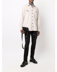 hellbeige Jeanshemd von Philipp Plein