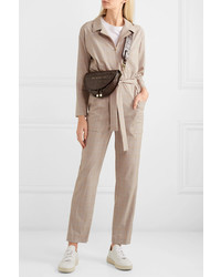 hellbeige Jumpsuit mit Karomuster von Maje