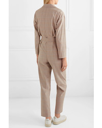 hellbeige Jumpsuit mit Karomuster von Maje