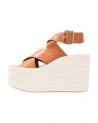 hellbeige Keilsandaletten von Jeffrey Campbell