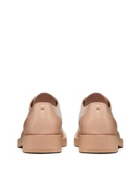 hellbeige klobige Leder Derby Schuhe von Valentino Garavani