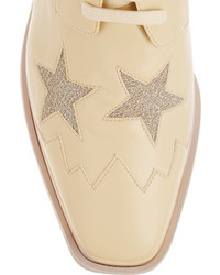 hellbeige klobige Leder Oxford Schuhe von Stella McCartney