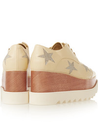 hellbeige klobige Leder Oxford Schuhe von Stella McCartney