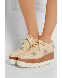 hellbeige klobige Leder Oxford Schuhe von Stella McCartney