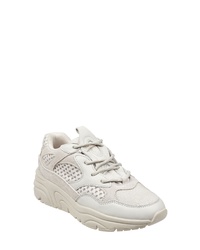 hellbeige klobige Segeltuch niedrige Sneakers