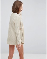 hellbeige klobige Strickjacke von Asos