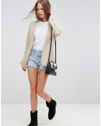 hellbeige klobige Strickjacke von Asos